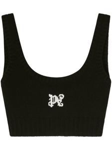 Palm Angels укороченный топ с логотипом, черный