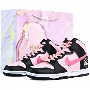 Женские высокие скейтбордные кроссовки Dunk Coverage с износостойким покрытием Nike, черный розовый