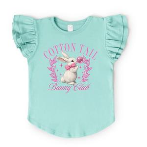 Футболка с принтом cotton tail bunny club bubblegum и рукавами-крылышками The Juniper Shop, Seafoam