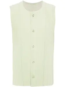 Плиссированный топ без рукавов Homme Plisse Issey Miyake, зеленый