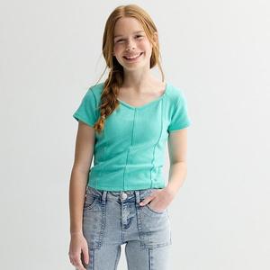 Детская футболка с передним швом, короткий рукав, размеры 7-16 Limited Too, Teal