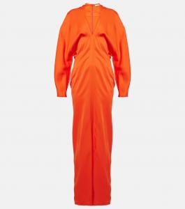 Атласное платье Ferragamo, оранжевый