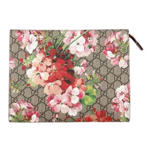 Футболка GG Blooms Canvas With Leather Clutch Tubas Women's Ebony/Pink GUCCI