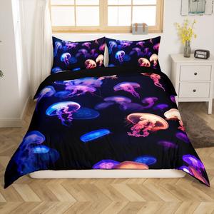 Erosebridal Комплект постельного белья Underwater World с подсветкой в виде медуз, морской тематики для детей, Multi 9