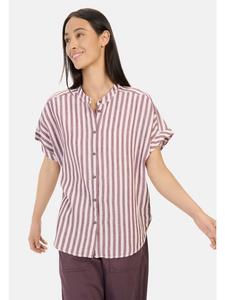 Полосатая блузка красного цвета из смеси льна и лиоцелла. Camel Active