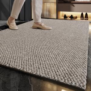 Dajiang Ковер 80х120 см из шерсти для прихожей, износостойкий, несмываемый, песочный