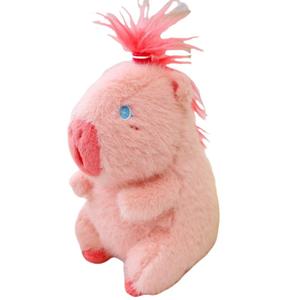Click Милый плюшевый талисман капибары в стиле танца льва, розовый, высота 35см/50см/60см