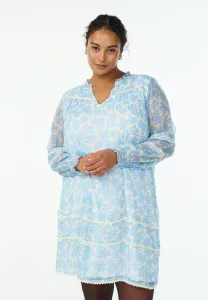 Kurzes mit häkelдетали дневное платье Zizzi, Light Blue Aop