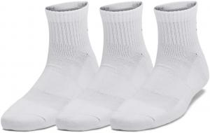 Детские тренировочные хлопковые носки Under Armour Youth Training Cotton Quarter Socks (3 пары), (100) White/White/Black
