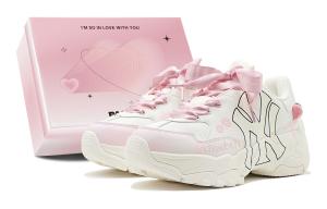 Кроссовки MLB Big Ball Chunky Chunky Sneakers Unisex Low-top White, розовый