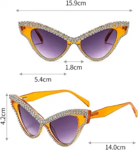 Солнцезащитные очки Melrose Cat Eye для женщин, сверкающие стразами, модные ретро-очки с бриллиантами, защита от ультрафиолета UV400, Pink