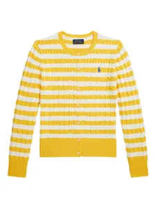 Кардиган в полоску Polo Ralph Lauren Kids, желтый