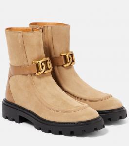 Замшевые ботильоны kate Tod'S, коричневый