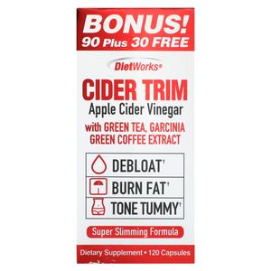 Яблочный уксус DietWorks Cider Trim, 120 капсул