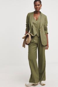 Льняной однобортный пиджак Jd Williams, зеленый