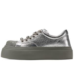 Женские кроссовки GG CC с низким верхом и платформой, увеличивающие рост GG-CC, Silver