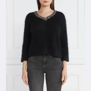 Шерстяной свитер оверсайз Liu Jo, черный