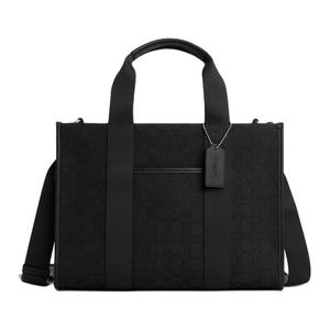 COACH Смит Жаккардовая сумка шоппер через плечо кроссбоди большая женская черная