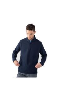 Топ из микрофлиса с воротником-молнией Henbury, темно-синий