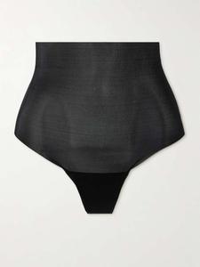 Легкие корректирующие стринги из эластичного джерси Commando, черный