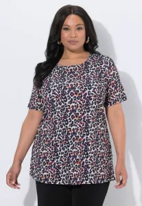 Футболка с принтом leomuster, alinie, rundhals и halbarm Ulla Popken, Dark Cement