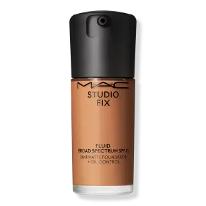 Тональный крем Studio Fix Fluid SPF15 с матирующим эффектом и контролем жирности кожи на 24 часа. MAC, NW35 (tawny beige with neutral undertone for medium skin)