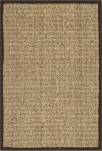 Ковер SAFAVIEH, 61 x 92 см, - коллекция Natural Fiber - Natural & Dark Brown, Seagrass, узор Basketweave с каймой (NF114K)