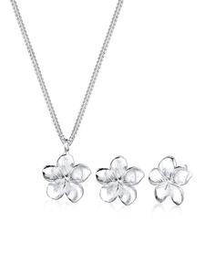 Elli Кулон Schmuckset 925 Rosegold Frangipani Blüte in Silber