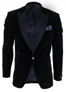 Бархатный пиджак-смокинг на 1 пуговице TruClothing, черный