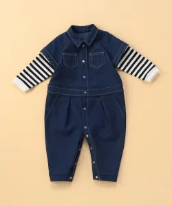 Комбинезон из эластичной ткани, имитирующей джинсовую, с многослойной двухсторонней структурой Comme Ca Ism, цвет Blue