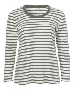 Толстовка VIA APPIA DUE Pullover Zeitloses Langarmshirt mit gestreiftem Allover Muster, цвет khaki/ecru