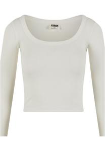 Рубашка с длинными рукавами Urban Classics Ladies Organic Rib Jersey Wide Neck Longsleeve, белый