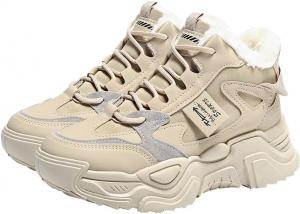 Женская мода: удобные спортивные кроссовки на платформе, повседневные кроссовки для бега и ходьбы / зимние снежные ботинки / теплые кроссовки ODIPON, Khaki