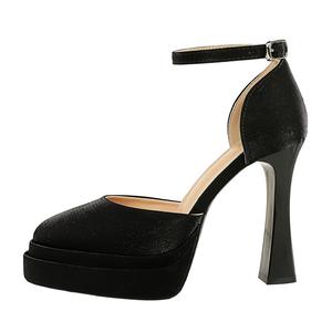 YAFEI XUANYU Женские туфли на платформе с массивным каблуком шампань, цвет Champagne