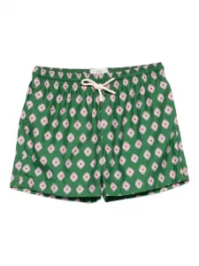 Плавки-шорты с геометричным узором PENINSULA SWIMWEAR, зеленый