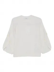 Трикотажный топ с манжетами на пуговицах MAX MARA, нейтральный