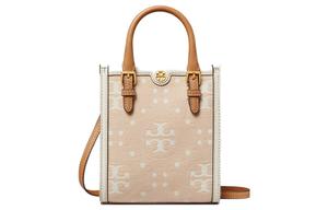 TORY BURCH Сумка тоут с монограммой и кожаной вставкой