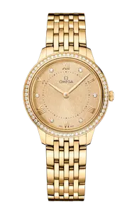 Часы Omega De ville prestige из золота с бриллиантами 30 мм