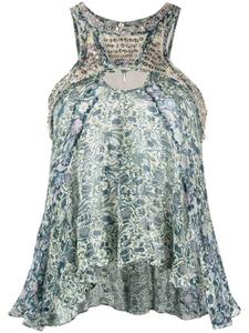 ISABEL MARANT топ с драпировкой и принтом, синий