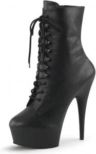 Женские высокие ботинки на платформе Roimaash для танцев на пилоне, 15 см, 272 Black-Pu