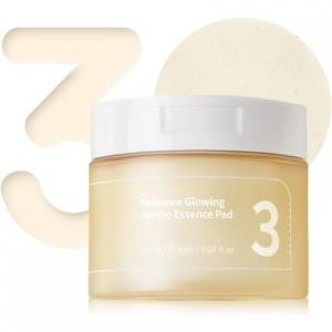 Numbuzin No.3 Radiance Glowing Jumbo Essence Pads веганские неотбеленные биоразлагаемые ниацинамидные прозрачные стеклянные корейские подушечки для ухода за кожей лица 70 подушечек 5,07 жидких унций