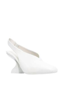 Женские туфли-лодочки с каблуком F 95 мм, с ремешком на пятке, белые Salvatore Ferragamo, белый