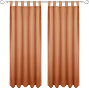 Штора на петлях 140х225 см (ширина х длина) светло-коричневого цвета, непрозрачная, петлевая штора во многих вариациях.