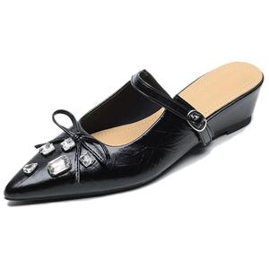 Женские сандалии с закрытым носком и резиновой подошвой, противоскользящие City camel, Black