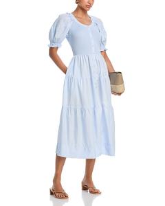 Платье миди из поплина и джерси - эксклюзив AQUA, синий