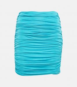 Юбка-минки из джерси с рюшами Giuseppe di Morabito, Blue Zircon