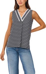 Блуза Vince Camuto V Neck Sleeveless Blouse, цвет Rich Black