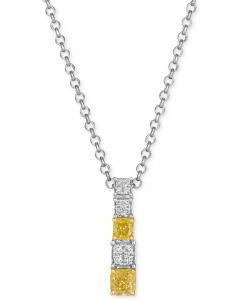 Подвеска-колье с бриллиантами: желтым (0,38 карата) и ванильным (0,06 карата) из двухцветного золота 14 карат Le Vian, Two Toned Gold