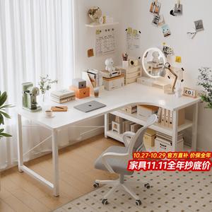 Компьютерный стол Zhen Yan selected 120x80 см L-образный угловой с полками, cream, правый угол, набор стол и стул