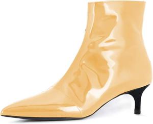 Женские западные низкие ботильоны YDN с острым носком и каблуком-кошечкой для офиса, размер 4-16 US, Yellow